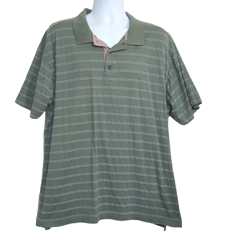 Oak Hill Mens Short Sleeve Shirt Polo Green 2XL Double Mercerized